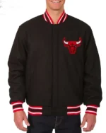 Chicago Bulls Varsity Black Wool Jacket