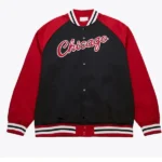 Chicago Bulls Vintage Logo Double Clutch Black Satin Jacket