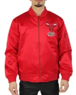 Chicago Bulls Vintage Logo Red Lightweight Satin Jacket