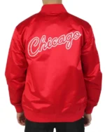 Chicago Bulls Vintage Logo Red Lightweight Satin Jacket