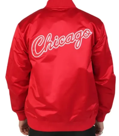 Chicago Bulls Vintage Logo Red Lightweight Satin Jacket