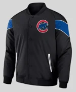 Black Chicago Cubs Baseball Raglan Jacket