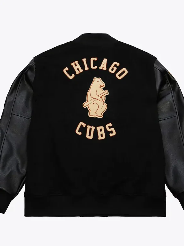 Chicago Cubs Black Out Vintage Logo Varsity Jacket