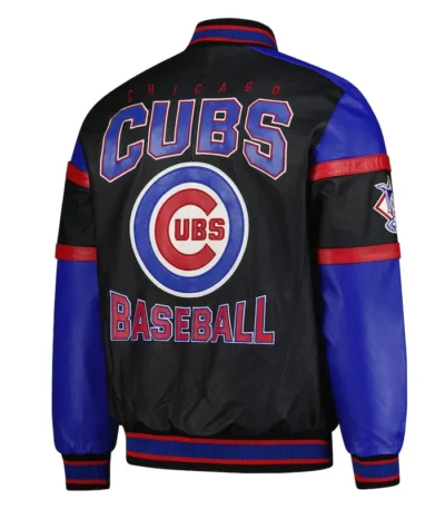 Chicago Cubs Black and Blue Varsity Leather Jacket