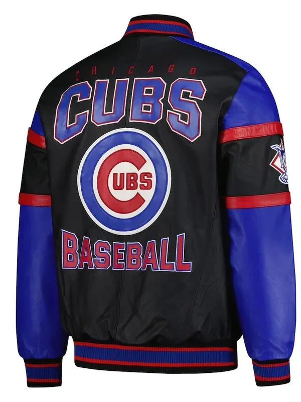 Chicago Cubs Black and Blue Varsity Leather Jacket
