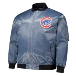 Chicago Cubs Charcoal Bomber Full-Zip Jacket