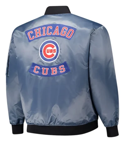 Chicago Cubs Charcoal Bomber Full-Zip Jacket
