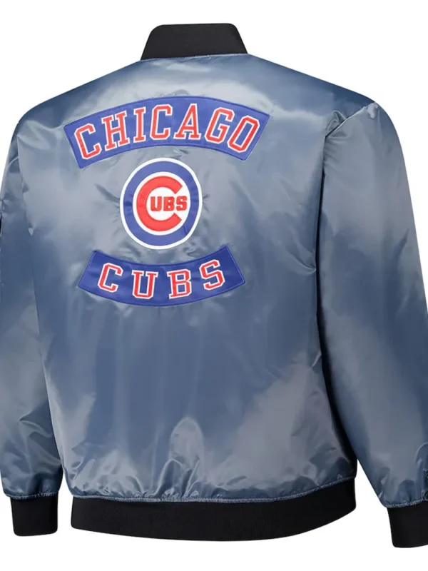 Chicago Cubs Charcoal Bomber Full-Zip Jacket