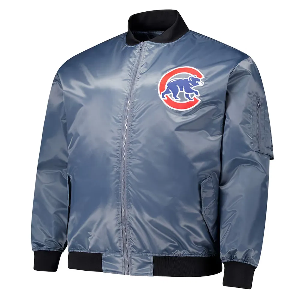 Chicago Cubs Charcoal Bomber Full-Zip Jacket Chicago Cubs Charcoal Bomber Full-Zip Jacket