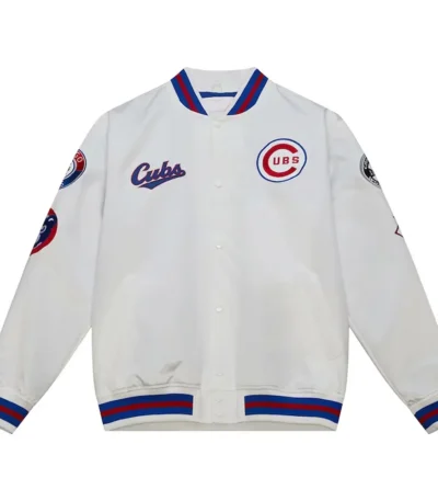 Chicago Cubs City Collection White Varsity Satin Jacket
