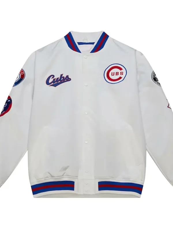 Chicago Cubs City Collection White Varsity Satin Jacket