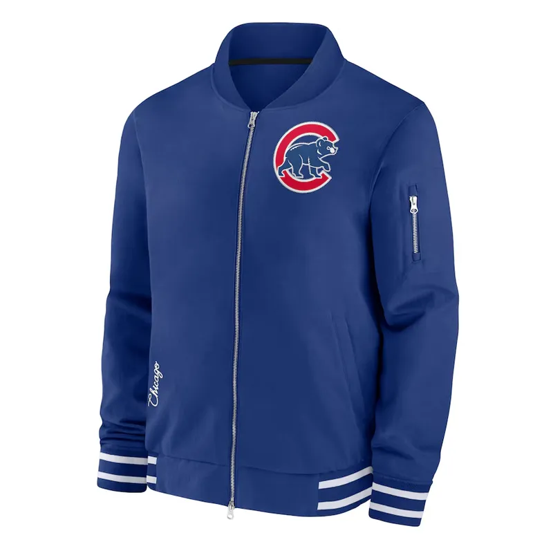 Chicago Cubs Collection Dugout Royal Bomber Jacket Chicago Cubs Collection Dugout Royal Bomber Jacket