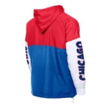 Chicago Cubs Color Block Royal-Red Hoodie Windbreaker