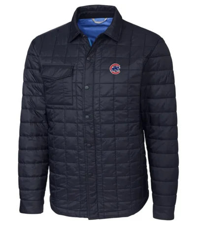 Chicago Cubs Full-Zip Navy Puffer Shirt Jacket