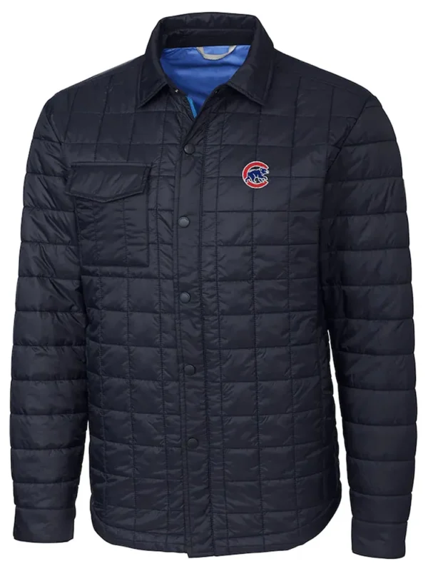 Chicago Cubs Full-Zip Navy Puffer Shirt Jacket