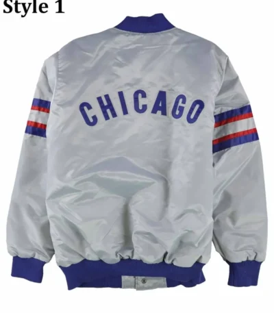 Chicago Cubs Gray Varsity Satin Jacket