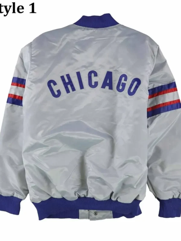 Chicago Cubs Gray Varsity Satin Jacket