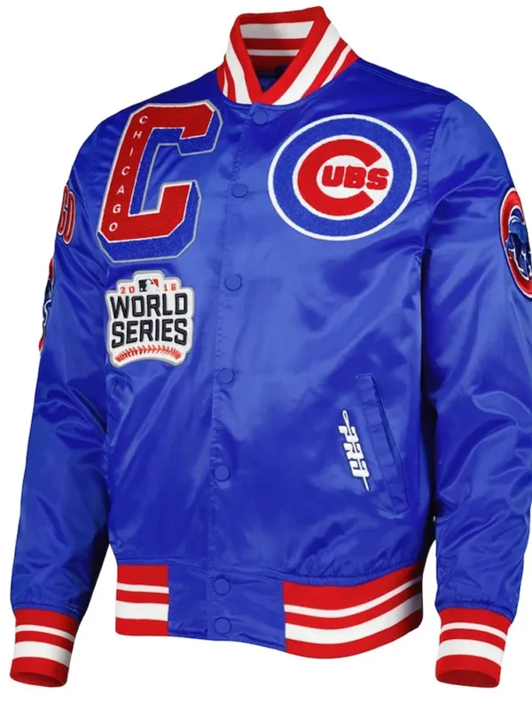 Chicago Cubs Mash Up Royal Satin Jacket