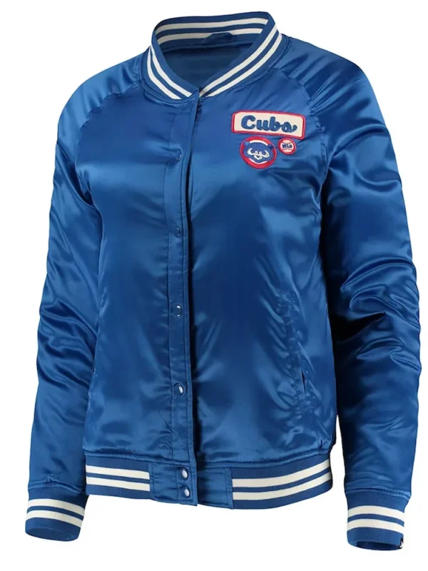 Chicago Cubs New Era Royal Satin Jacket