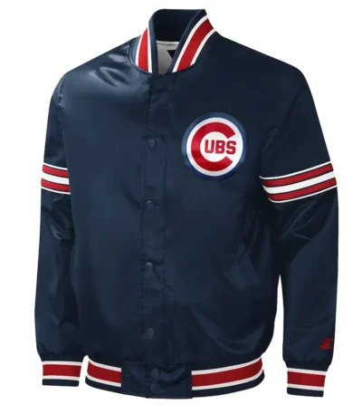 Chicago Cubs Slider Navy Varsity Satin Jacket
