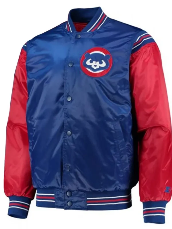 Chicago Cubs Starter Royal Blue and Red Satin Jacket