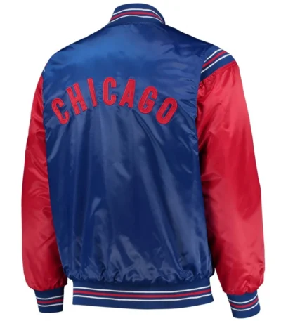 Chicago Cubs Starter Royal Blue and Red Satin Jacket