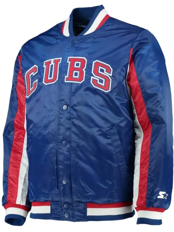 Chicago Cubs The Ace Full-Snap Royal Blue Varsity Satin Jacket