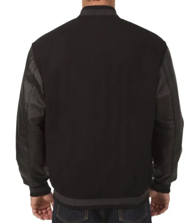 Chicago Cubs Varsity Black Wool and Leather Jacket
