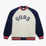 Chicago Cubs Vintage Logo Double Clutch Cream Satin Jacket