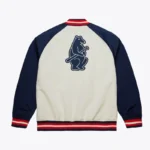 Chicago Cubs Vintage Logo Double Clutch Cream Satin Jacket
