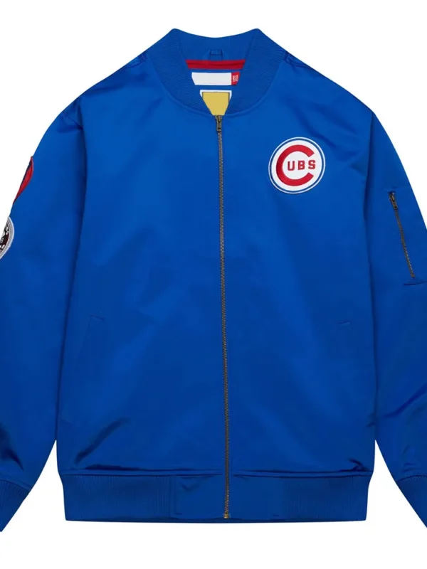 Chicago Cubs Vintage Logo Royal Lightweight Satin Jacket