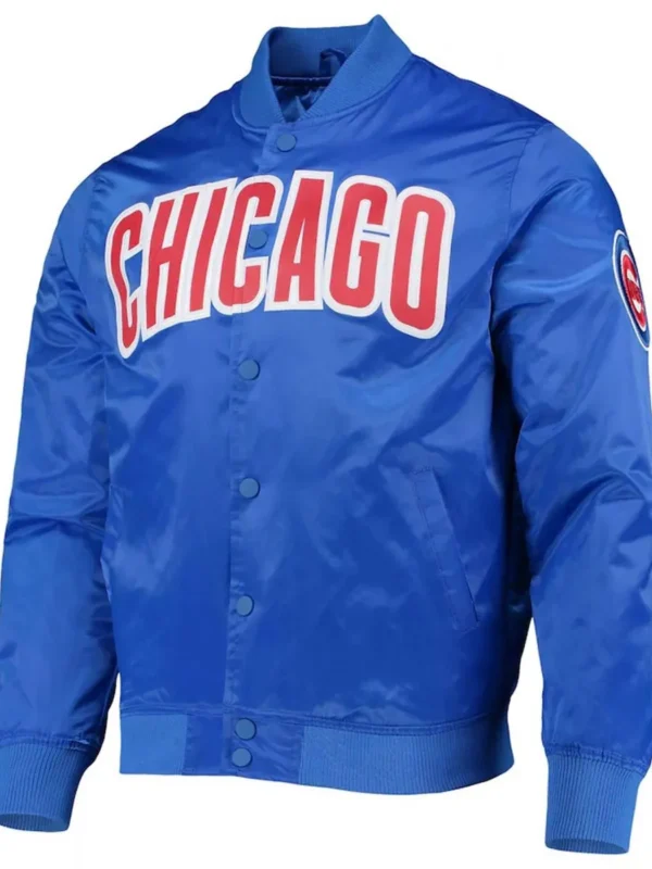 Chicago Cubs Wordmark Royal Blue Satin Jacket