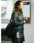 Chicago Med S04 Natalie Manning Black Puffer Coat
