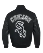 Chicago White Sox Animal Print Varsity Wool/Leather Jacket