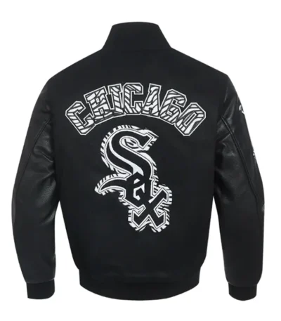 Chicago White Sox Animal Print Varsity Wool/Leather Jacket