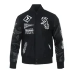 Chicago White Sox Animal Print Varsity Wool/Leather Jacket