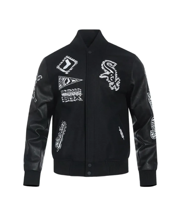 Chicago White Sox Animal Print Varsity Wool/Leather Jacket Chicago White Sox Animal Print Varsity Wool/Leather Jacket