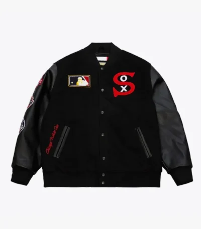 Chicago White Sox Black Out Vintage Logo Varsity Jacket