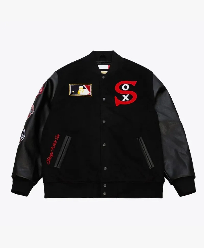 Chicago White Sox Black Out Vintage Logo Varsity Jacket Chicago White Sox Black Out Vintage Logo Varsity Jacket
