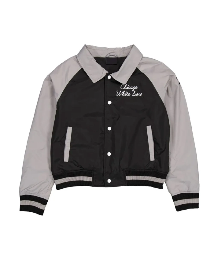 Chicago White Sox Black and Gray Throwback Jacket Chicago White Sox Black and Gray Throwback Jacket