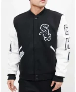 Chicago White Sox Black and White Varsity Wool/Leather Jacket
