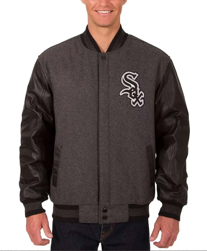 Chicago White Sox Black/Charcoal Varsity Jacket Chicago White Sox Black/Charcoal Varsity Jacket