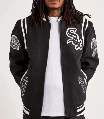 Chicago White Sox Comiskey Park Varsity Black Jacket
