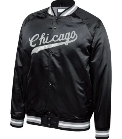 Chicago White Sox Full-Snap Bomber Black Jacket