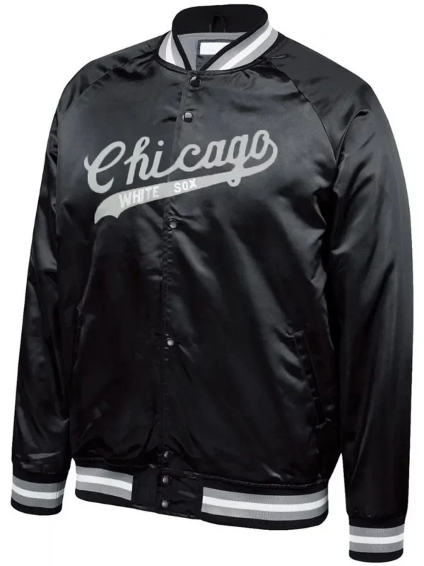 Chicago White Sox Full-Snap Bomber Black Jacket