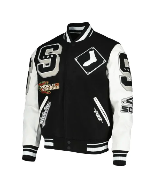 Chicago White Sox Mashup Varsity Black and White Jacket
