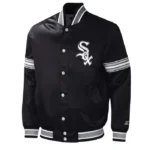 Chicago White Sox Midfield Black Varsity Satin Jacket