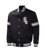 Chicago White Sox Midfield Black Varsity Satin Jacket