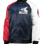 Chicago White Sox Navy Blue and Red Full-Snap Satin Jacket