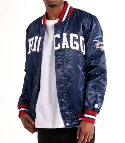 Chicago White Sox Navy Varsity Satin Jacket